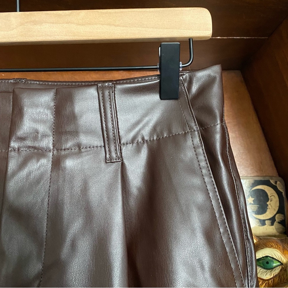 A New Day - Brown Polyurethane Pleather Pants - Women’s 4